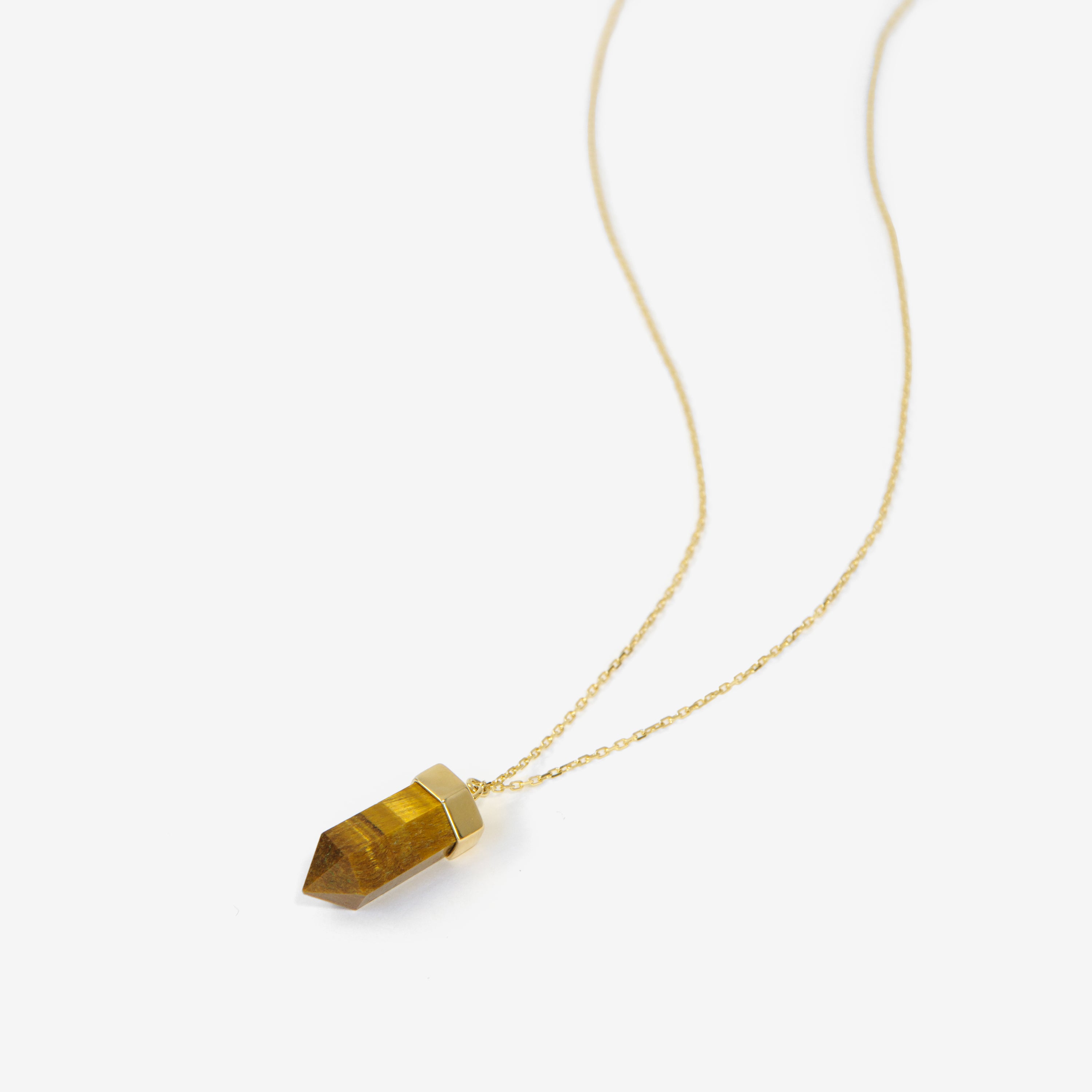 【オンライン限定】Gold Wand ネックレス タイガーアイ スモールレクタングルチェーン 45cm【K18YG】