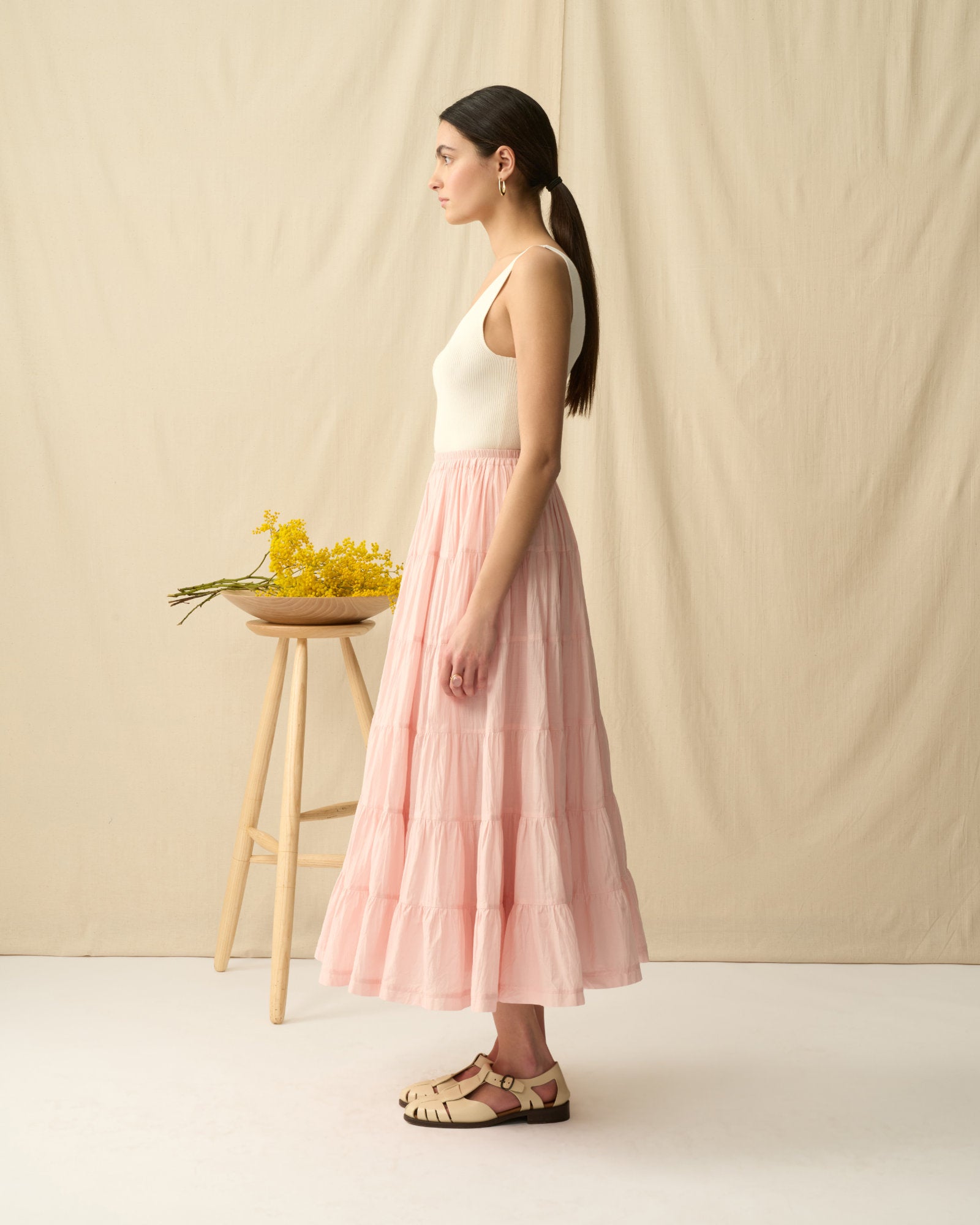 草原の虹のスカート Pink Pearl