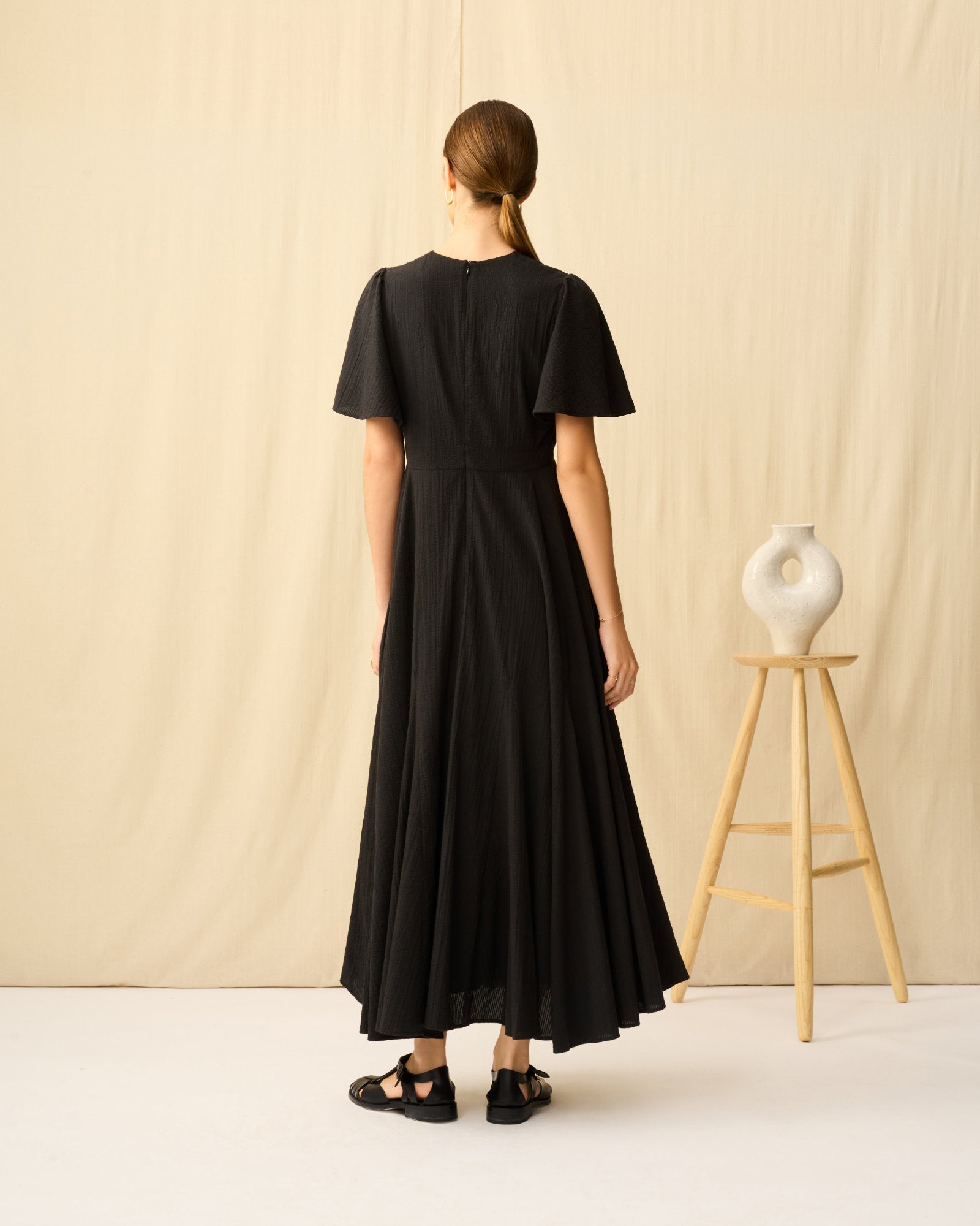 せせらぎのドレス Seersucker Onyx