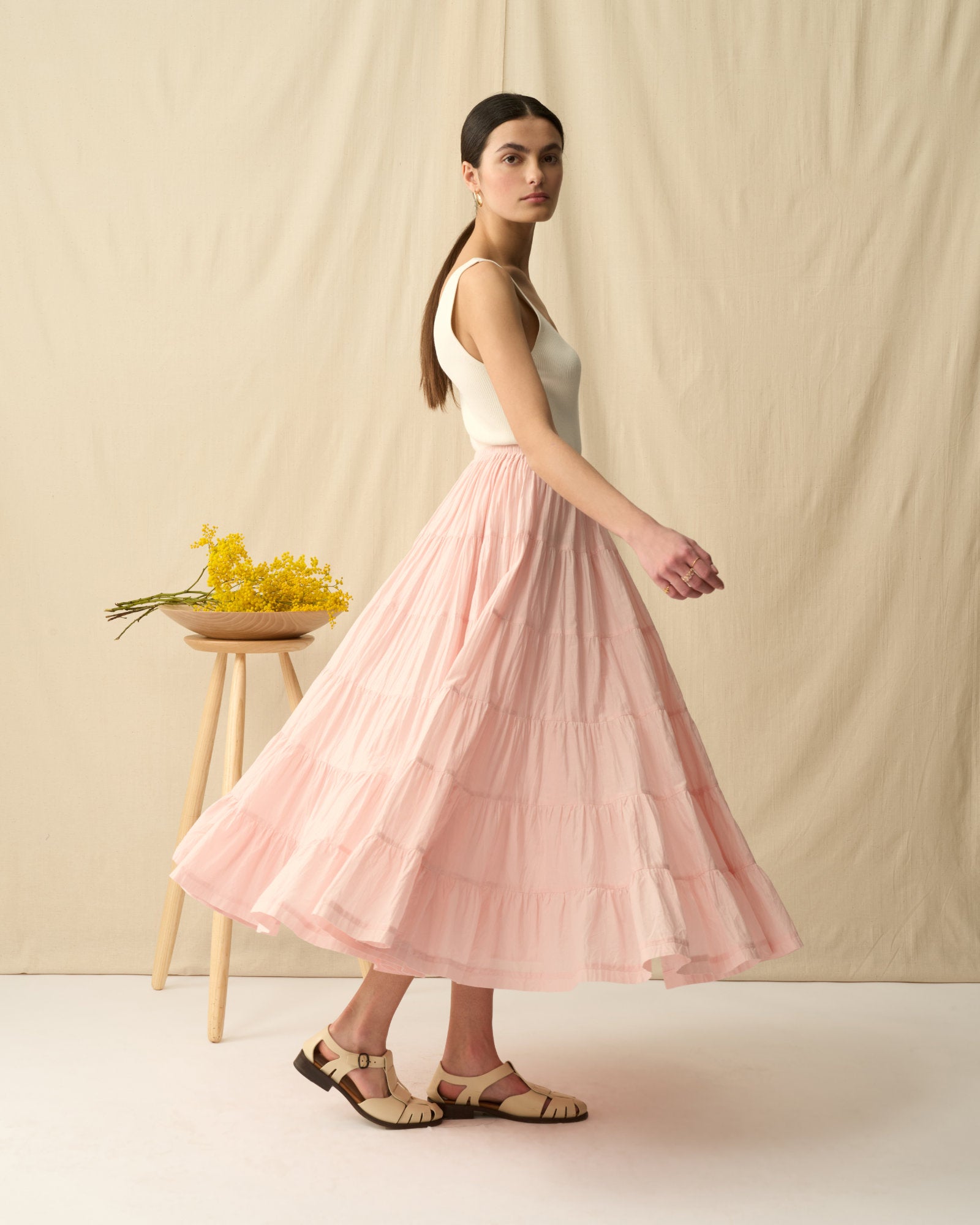 草原の虹のスカート Pink Pearl