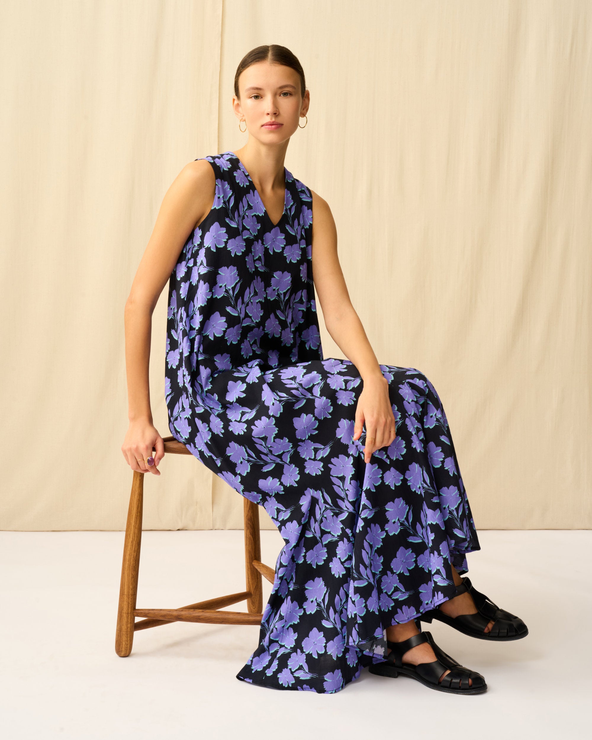 夏の月影のドレス Evening Bloom/Black