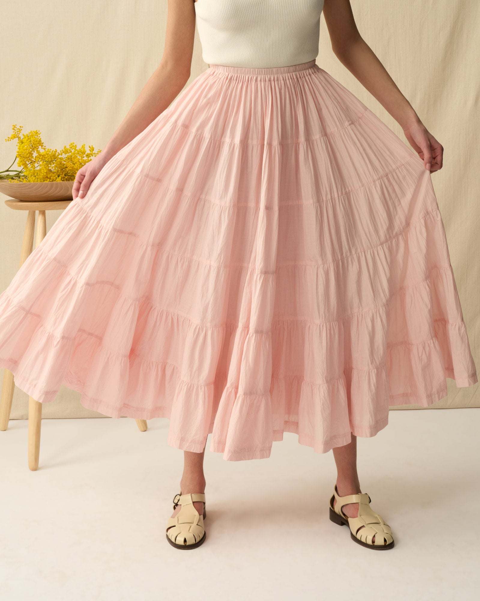 草原の虹のスカート Pink Pearl