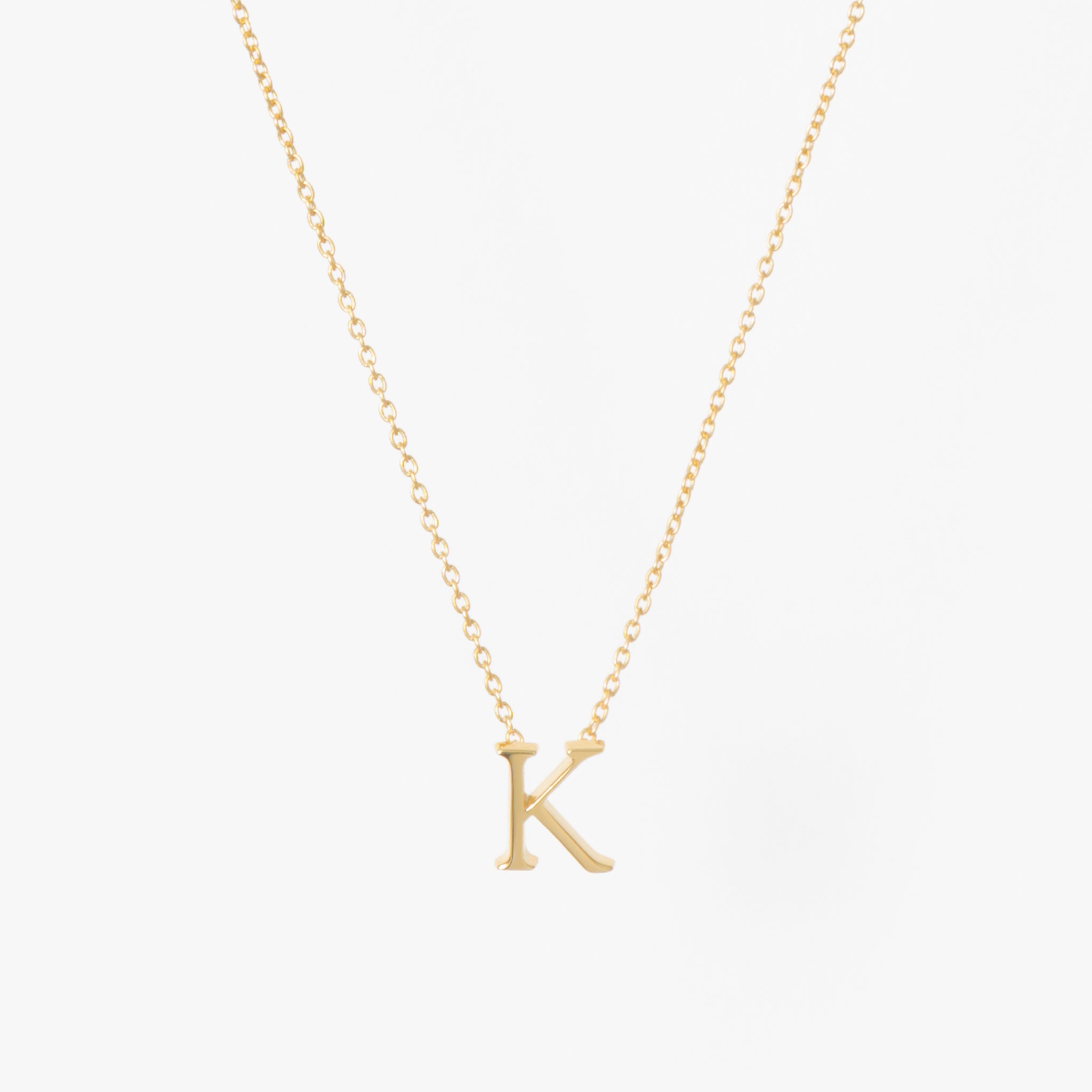 【オーダー商品】My Letters Silver ネックレス<K>50cm (ゴールドカラー)【SV925】