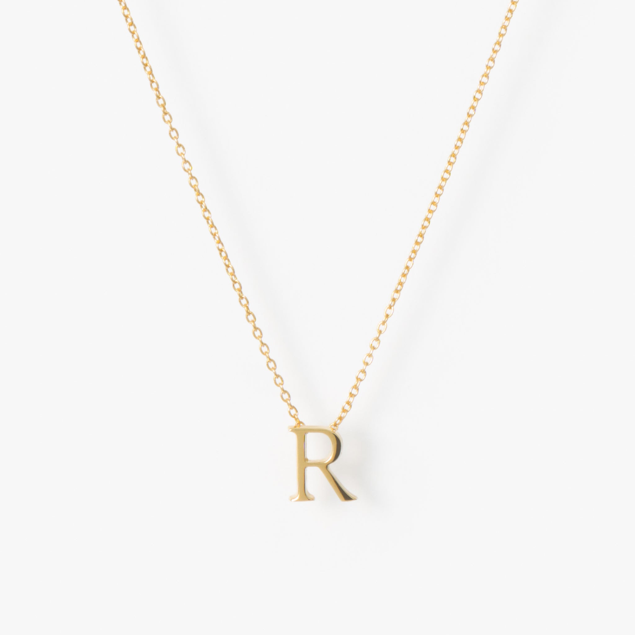【オーダー商品】My Letters Silver ネックレス<R>50cm (ゴールドカラー)【SV925】