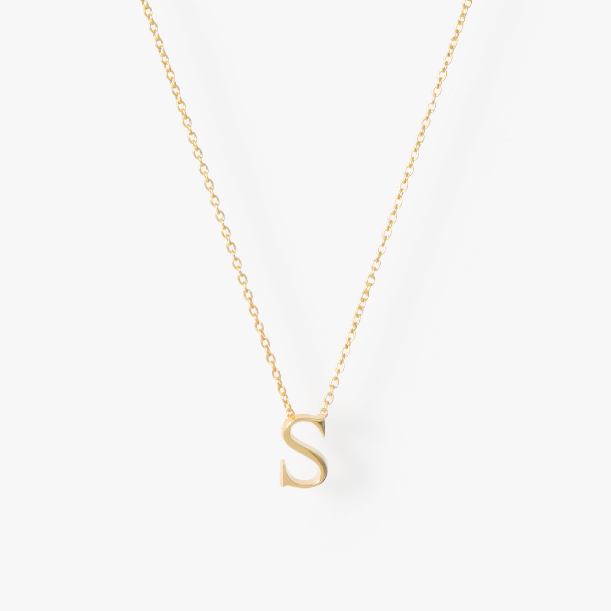 【オーダー商品】My Letters Silver ネックレス<S>50cm (ゴールドカラー)【SV925】
