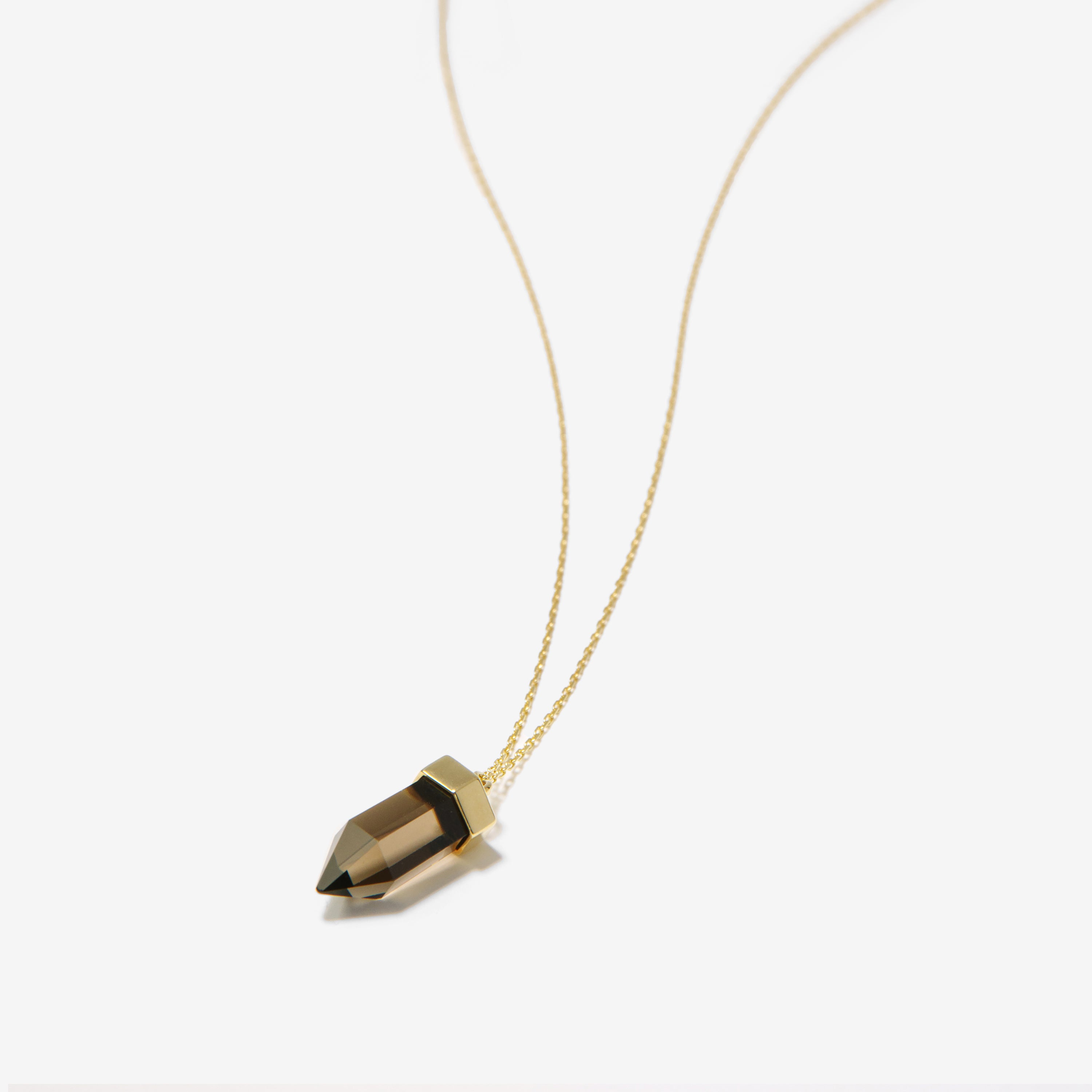 【オンライン限定】Gold Wand ネックレス スモーキークォーツ スモールレクタングルチェーン 45cm【K18YG】