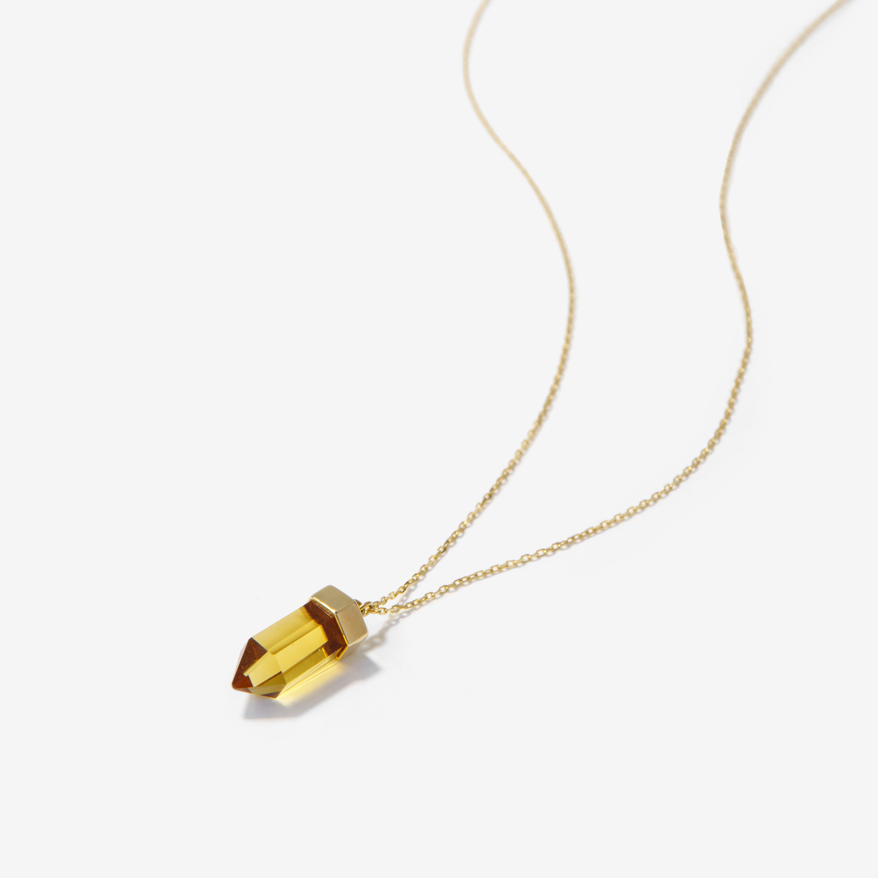 【オンライン限定】Gold Wand ネックレス シトリン スモールレクタングルチェーン 60cm【K18YG】