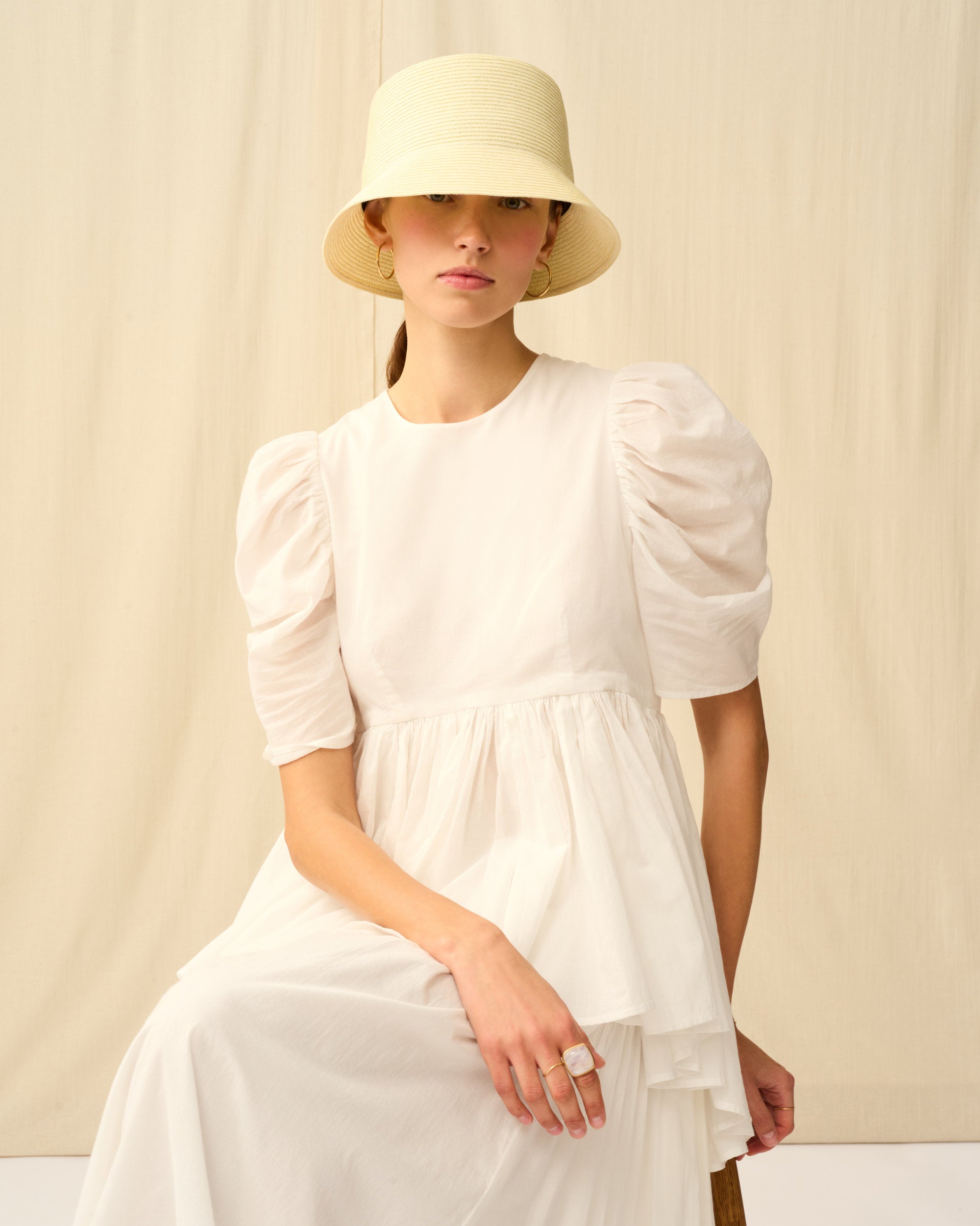 ヘップバーンハット Short Brim Ivory