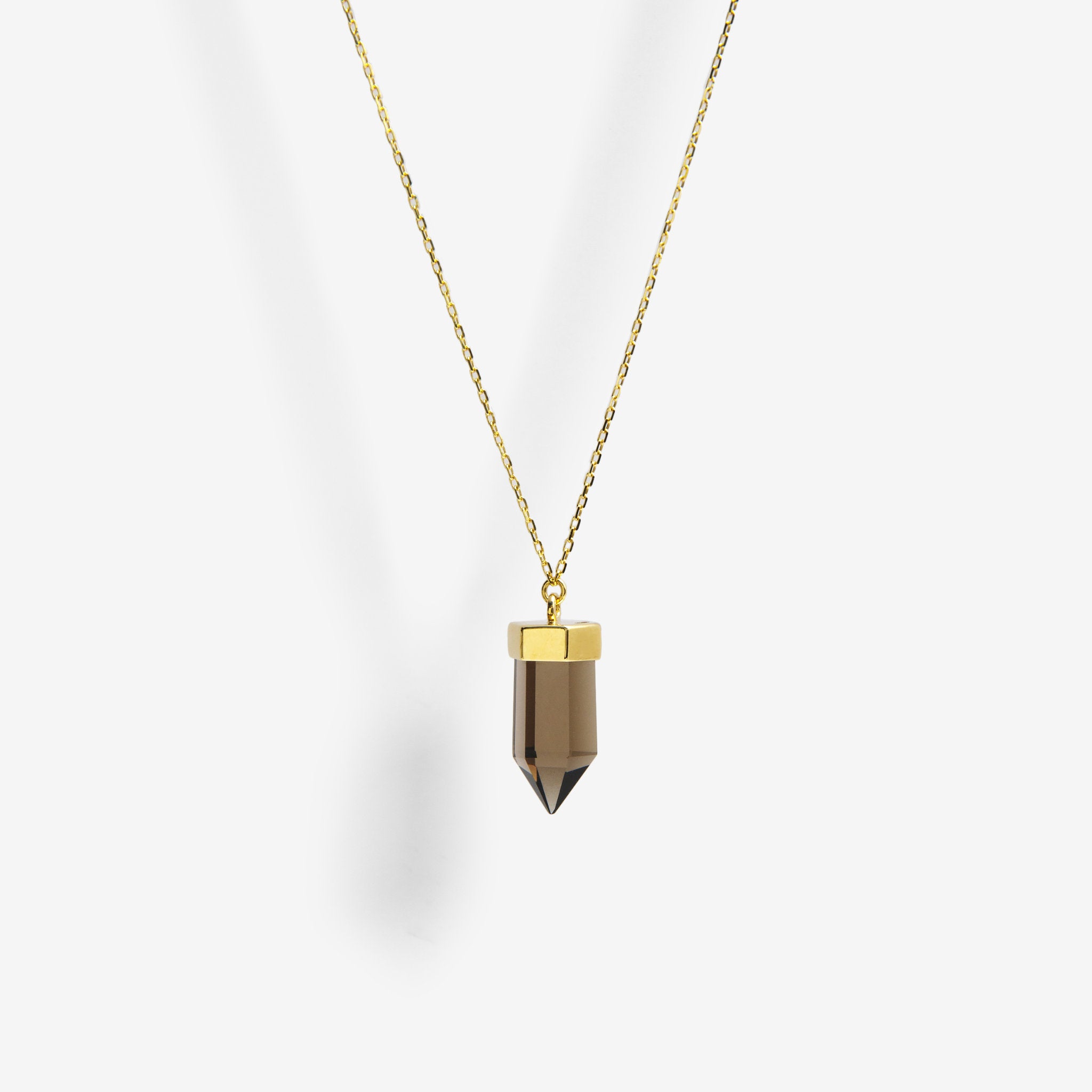 【オンライン限定】Gold Wand ネックレス スモーキークォーツ スモールレクタングルチェーン 45cm【K18YG】