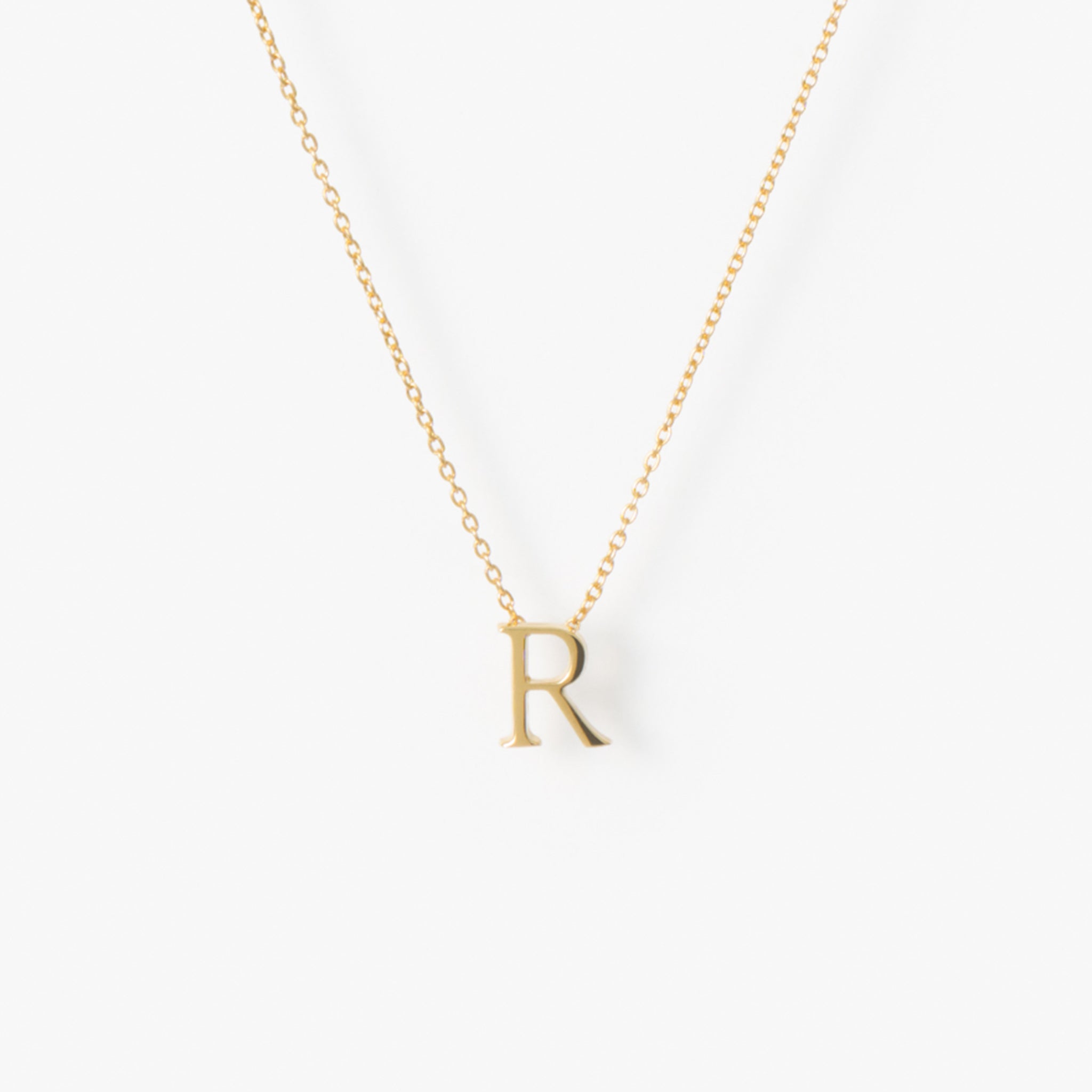 My Letters Silver ネックレス＜R＞40cm (ゴールドカラー)【SV925】